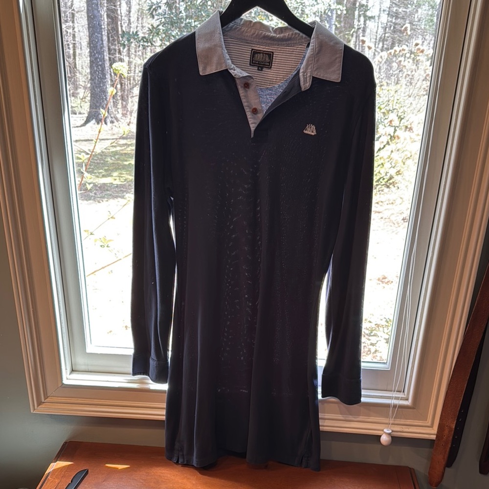 Nautical Navy Long Sleeve Polo Shirt Dress
